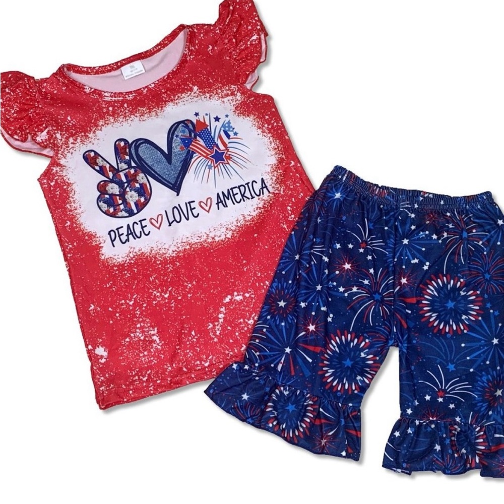 Brand New Boutique Girl's 4th of July Outfit - Picture 1 of 5